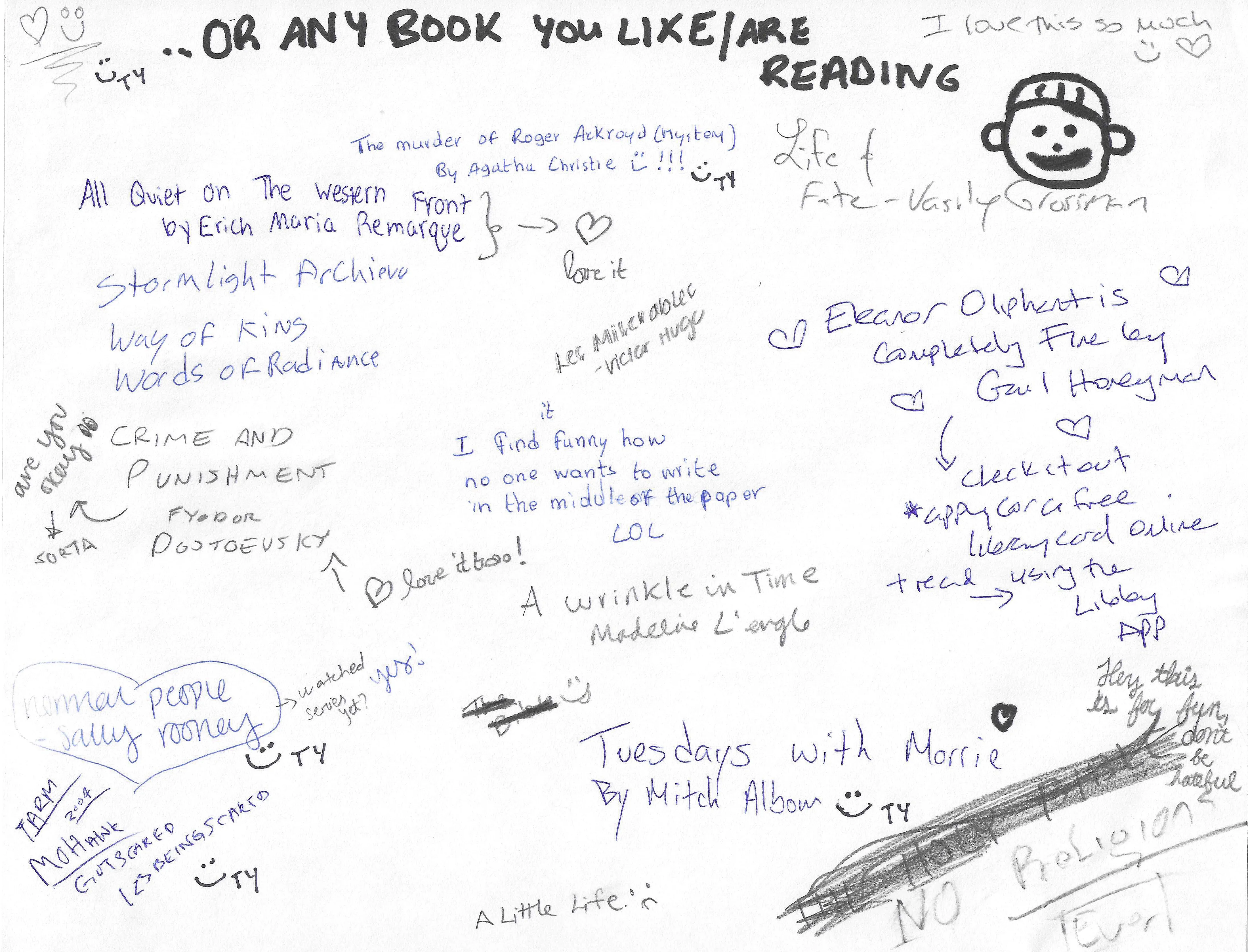 The book board got surprisingly earnest