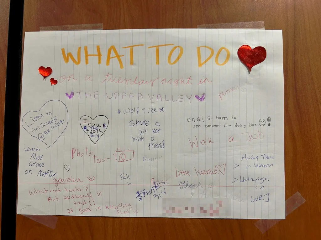 Someone else’s poster: what to do on a Tuesday night in the Upper Valley?